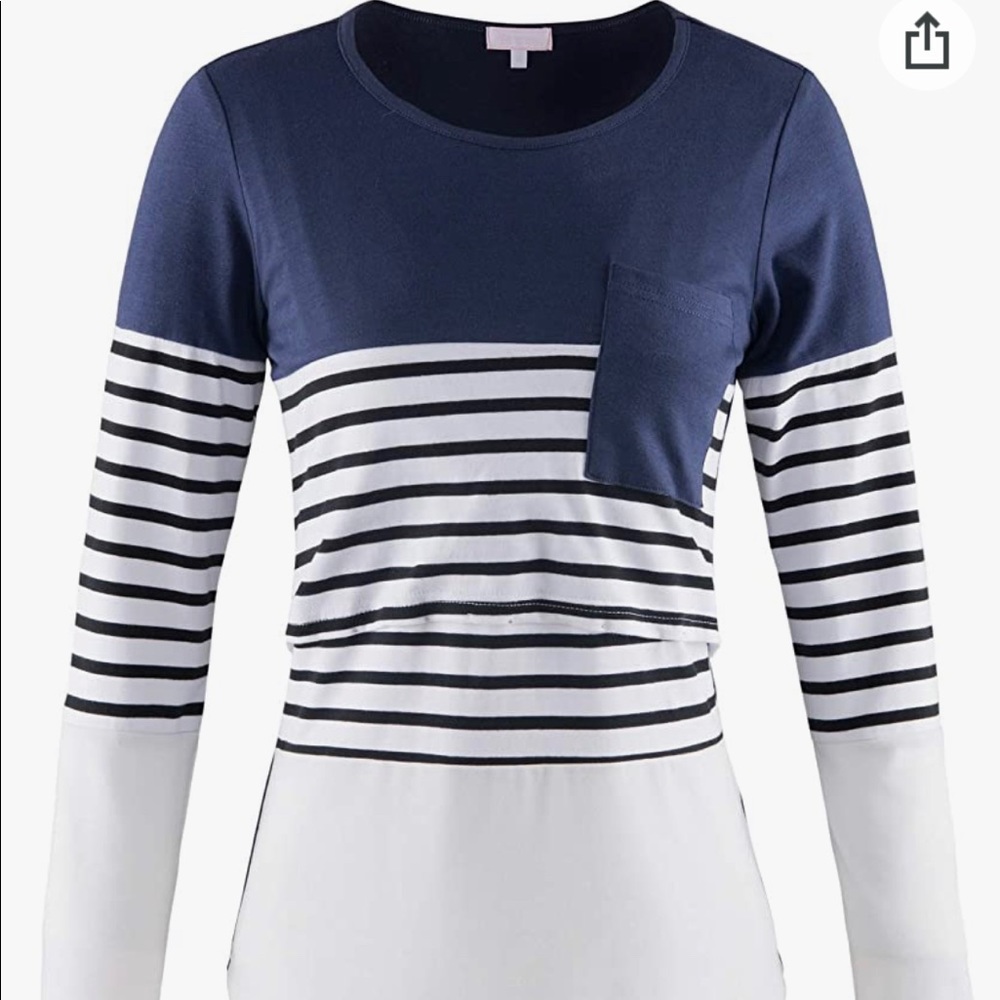 Long Sleeve Maternity Tops for Breastfeeding sz L
